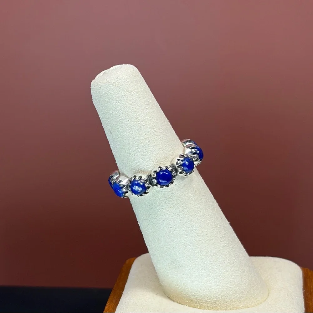 925 Sterling Silver Lapis Lazuli Eternity Ring